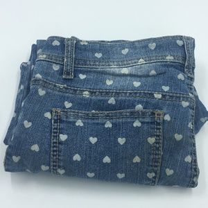 CHEROKEE  GIRLS DISTRESSED JEANS WITH WHITE HEARTS